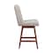 Armen Living Stancoste Swivel Counter Stool in Brown Oak Wood Finish with Taupe Fabric 840254332119 - alternate 4
